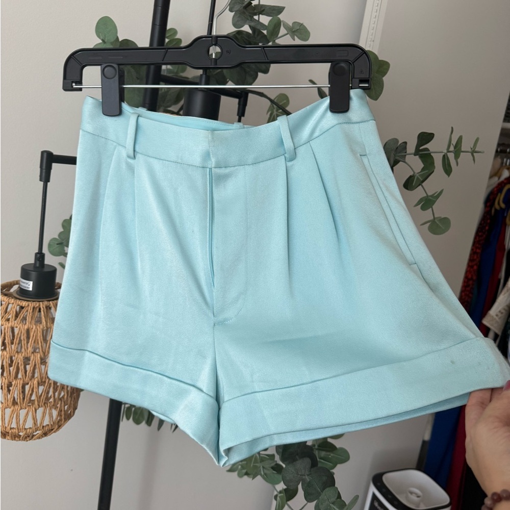 A+OLight Blue Satin Shorts